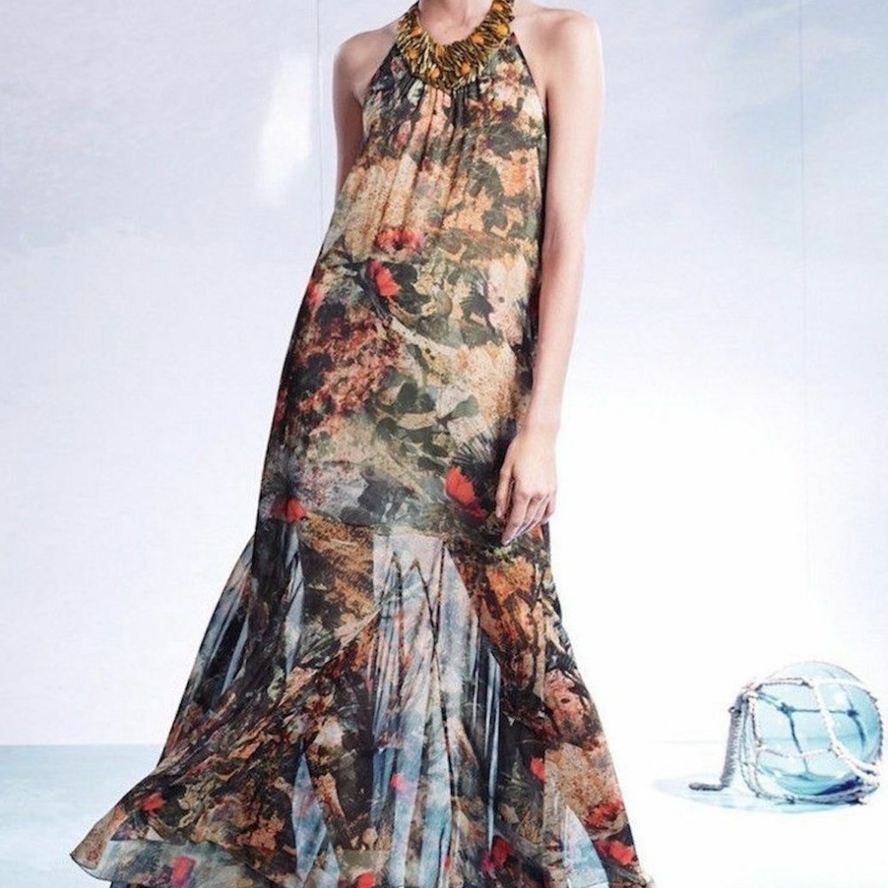 NEW‎ $698 alice + olivia [ Small ] Shona Jungle Embellished Trapeze Dress - Picture 4 of 11